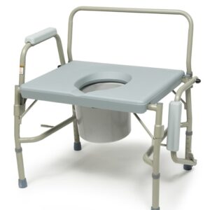 Lumex Imperial Collection bariatric drop arm commode with cushioned armrests