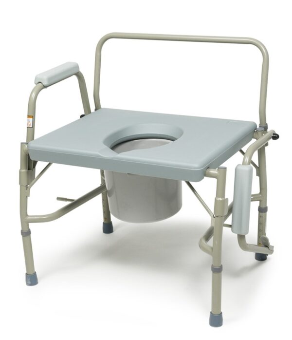 Lumex Imperial Collection bariatric drop arm commode with cushioned armrests