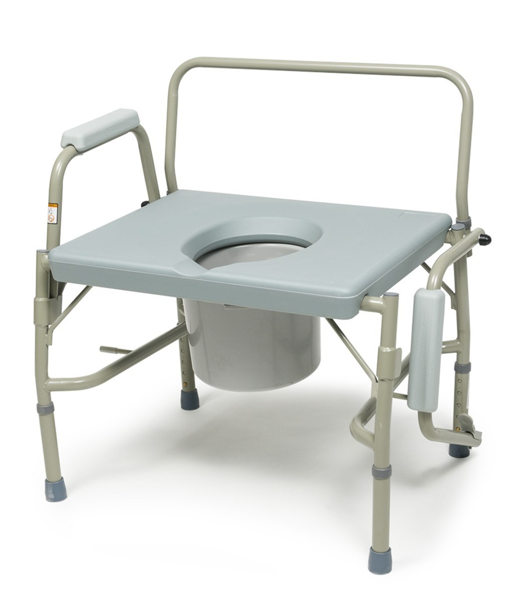 Lumex Imperial Collection bariatric drop arm commode with cushioned armrests
