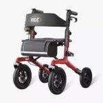 VOCIC Z57 12 inch wheel rollator in Red, front view