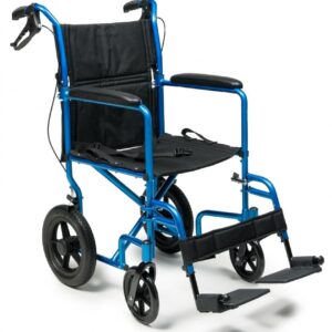 Everest & Jennings deluxe transport chair with 12 inch rear wheels in Blue Celeste