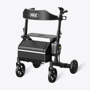 VOCIC Z73 motorized rollator with handle display and padded backrest