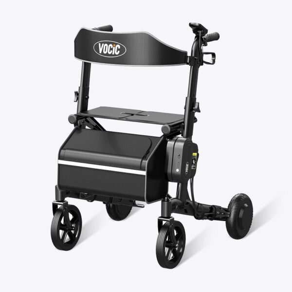 VOCIC Z73 motorized rollator with handle display and padded backrest