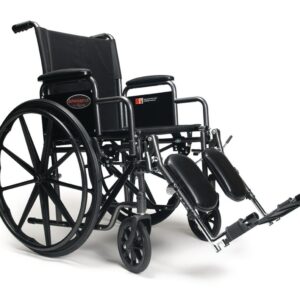 Everest & Jennings Advantage LX wheelchair with detachable desk arms and elevating legrests