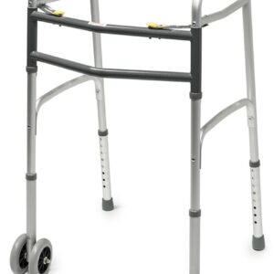 Lumex Imperial Collection extra wide folding walker with 5 inch front wheels