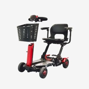 VOCIC D91 remote folding mobility scooter in Red, front angle