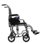 Invacare EasyGlide Classic transport chair in black with fixed arms and swing-away footrests