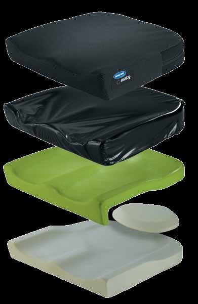Invacare Matrx Vi cushion layers with visco foam insert, foam base and covers