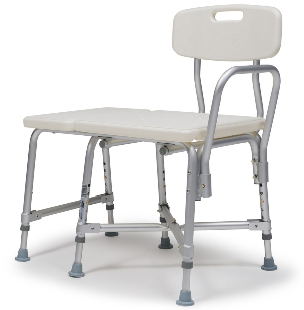 Lumex bariatric transfer bench with backrest and wide molded seat