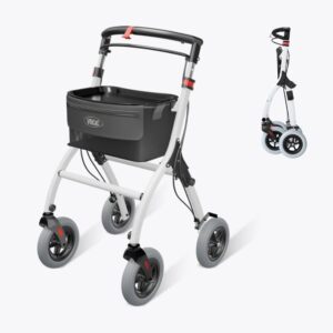 White VOCIC Z32 slim walker shown open and folded