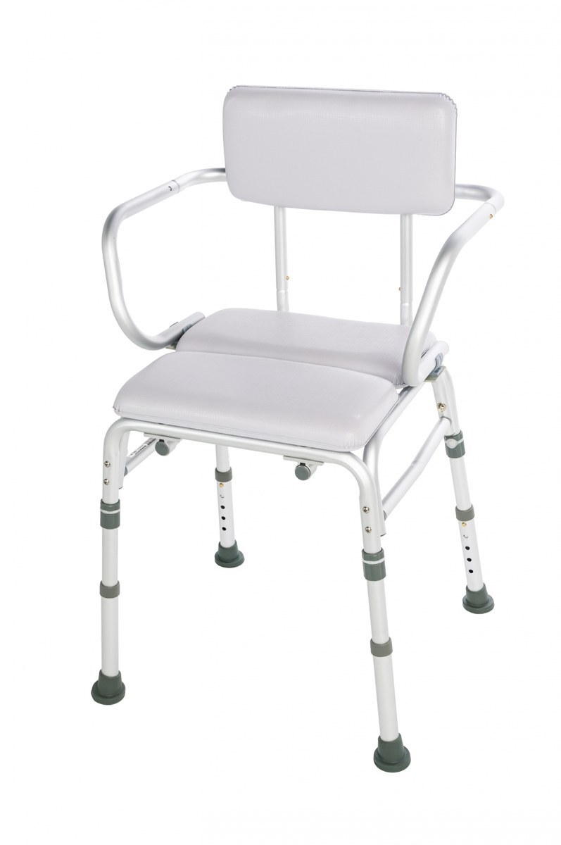 Lumex Padded Bath Seat padded shower chair with arms and cushioned backrest