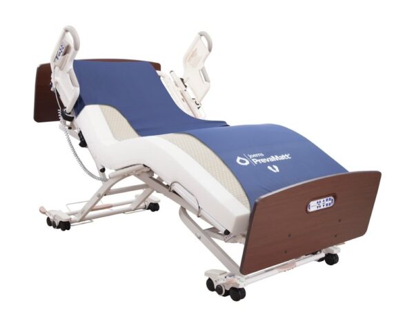 48 inch bariatric mattress: Joerns PrevaMatt Console foam mattress shown on a hospital bed frame