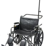 Everest & Jennings Traveler HTC 500 lb wheelchair with O2/IV holder and elevating legrests