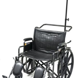 Everest & Jennings Traveler HTC 500 lb wheelchair with O2/IV holder and elevating legrests