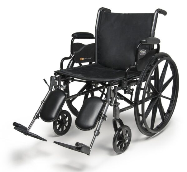 Everest & Jennings Traveler L3 Plus wheelchair with flip-back desk arms and swing-away footrests