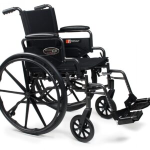 Everest & Jennings Traveler L4 wheelchair with flip-back desk arms and swing-away footrests