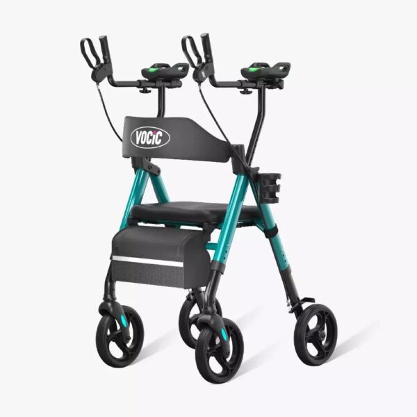 VOCIC Z22 stand up walker in Green, front view