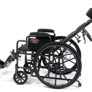 Advantage Recliner high back reclining wheelchair side view fully reclined