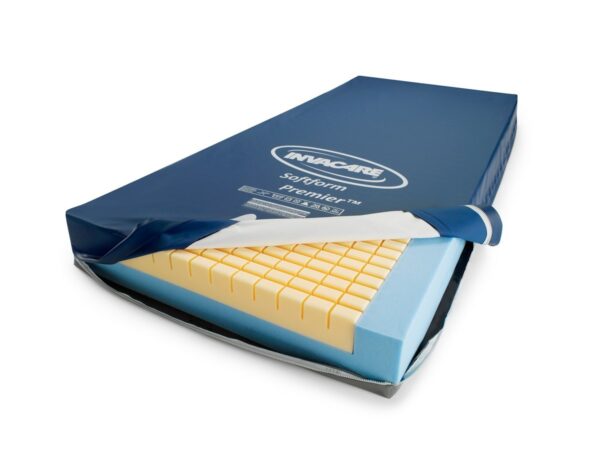 Invacare Softform Premier mattress with cover unzipped