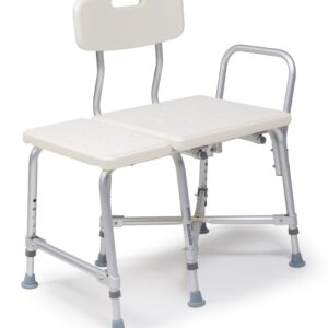 Lumex 600 lb transfer bench with drainage holes in the seat