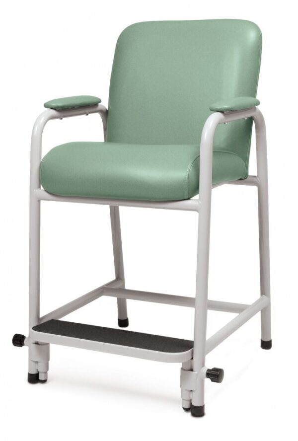 Hip surgery chair in Jade with padded full-length arms