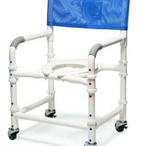 Lumex 22 inch knock down PVC shower commode chair with tool-free clamp joint brackets