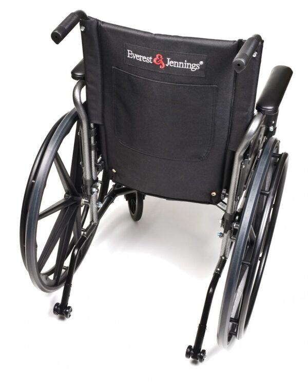 Traveler L4 lightweight wheelchair with flip-back arms, side view