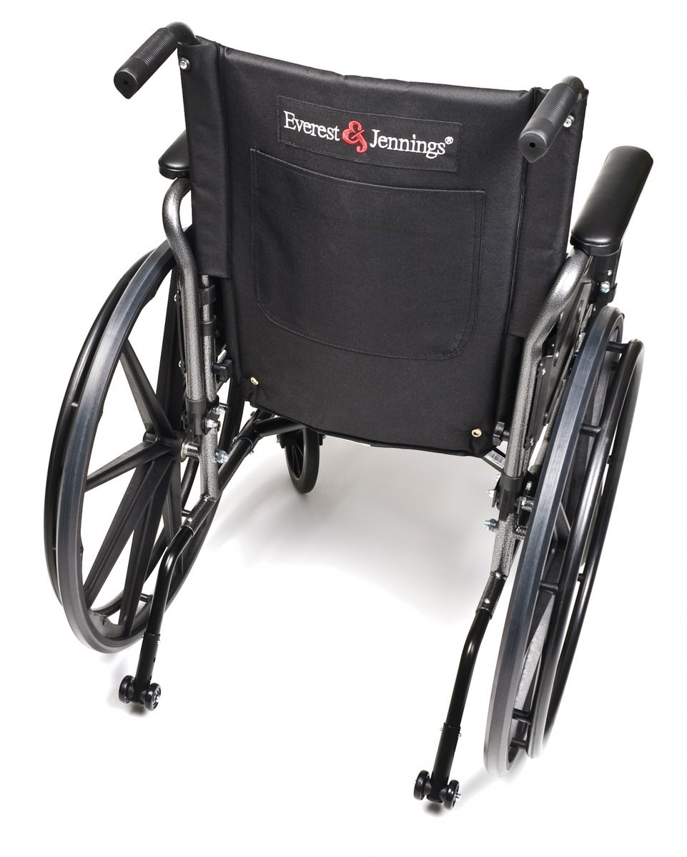 Traveler L4 lightweight wheelchair with flip-back arms, side view
