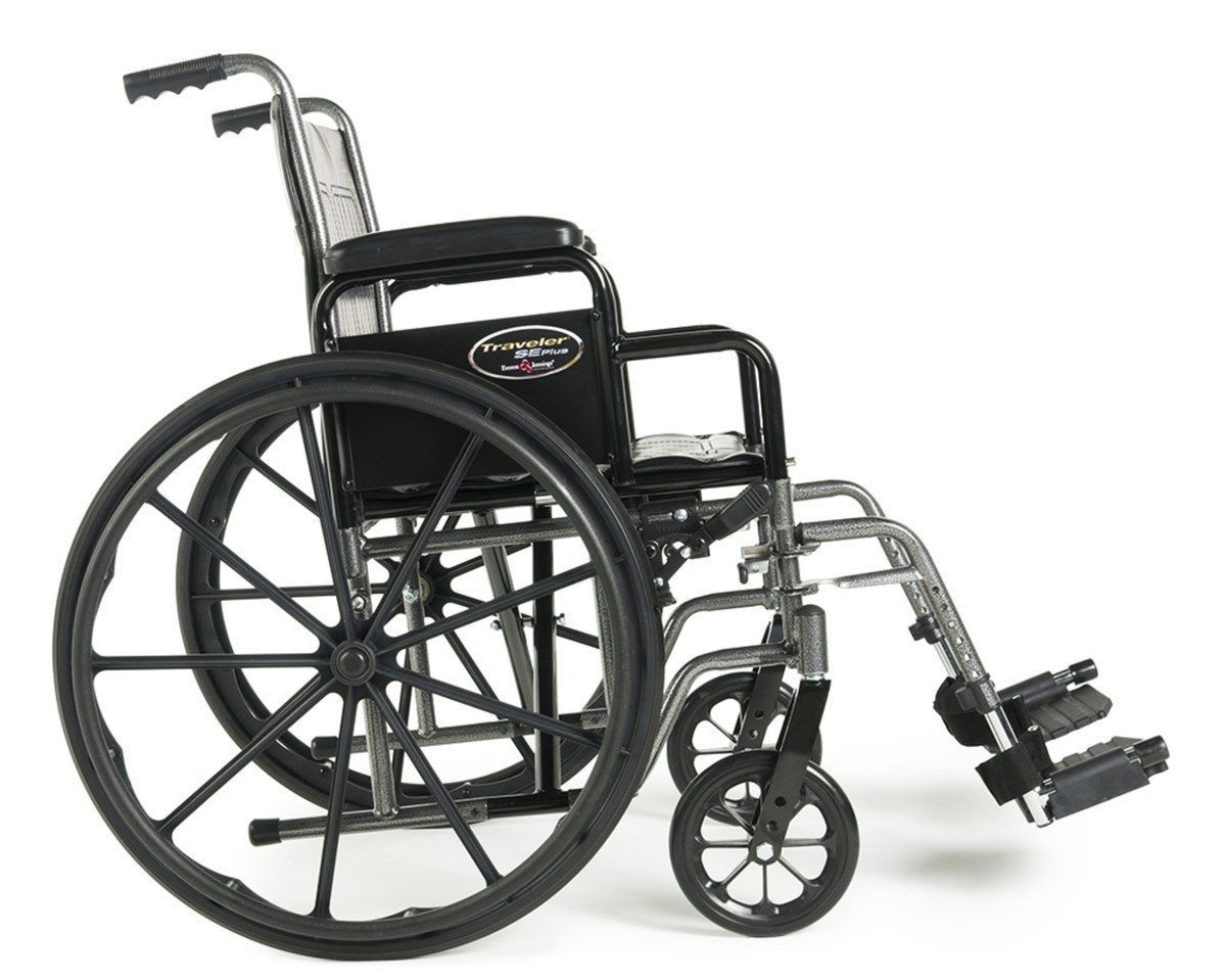 Traveler SE Plus hemi wheelchair side view with 24 inch rear wheel