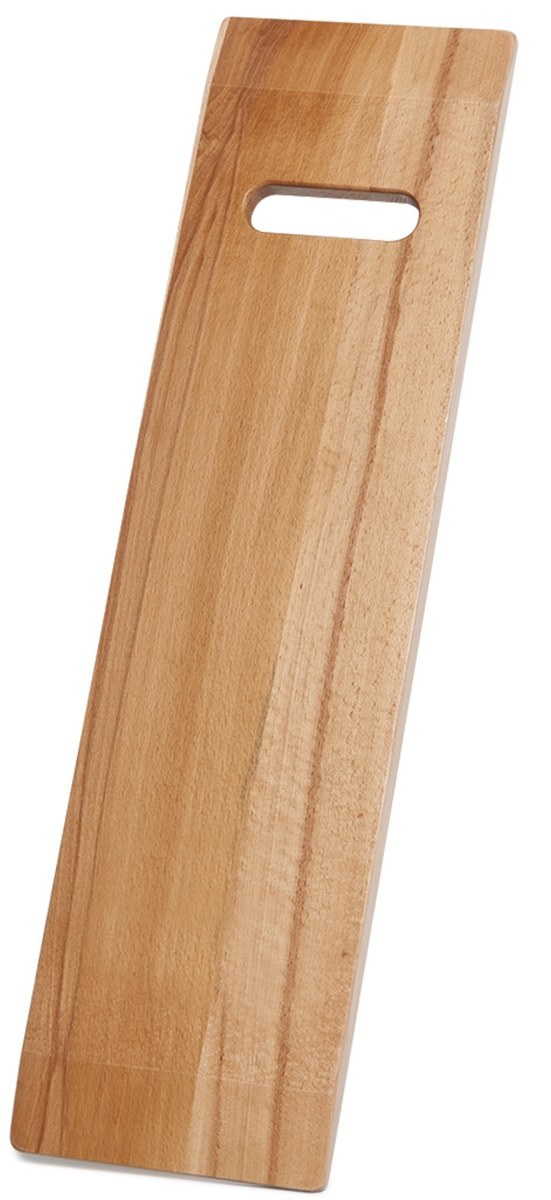 Wooden transfer board with handles and tapered ends