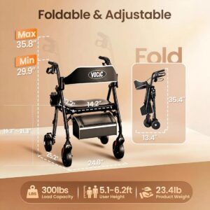 VOCIC Z63 rollator measurements diagram