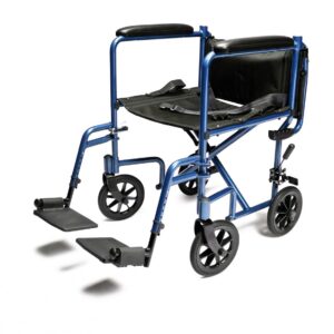 19 inch aluminum transport chair with swing-away footrests