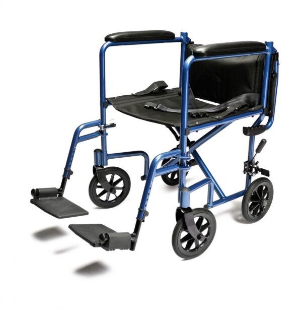 19 inch aluminum transport chair with swing-away footrests