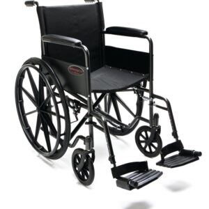 E&J Advantage LX standard wheelchair with full arms and swing-away footrests