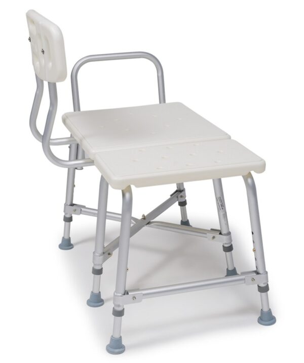 Lumex wide transfer bench for bathtub with reversible backrest and aluminum legs