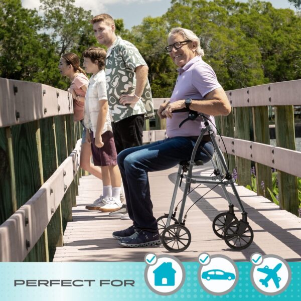 Stander Wonder Rollator Plus with 8" Wheels rollator with 8 inch wheels