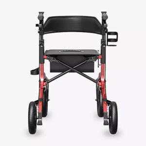 VOCIC Z57 rollator in Red, rear view with backrest