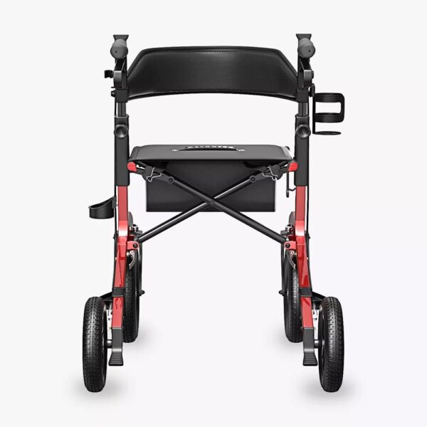VOCIC Z57 rollator in Red, rear view with backrest