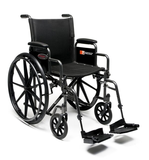 Everest Jennings Advantage LX wheelchair front view with full length padded arms