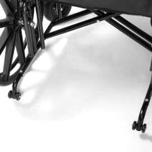 Anti-tippers under the Traveler HTC heavy duty 500 lb wheelchair