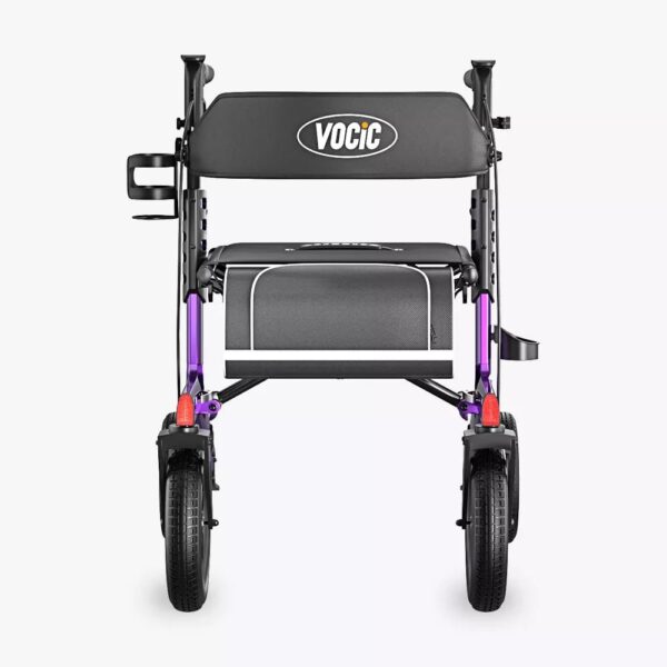 VOCIC Z57 all-terrain rollator in Purple, front view