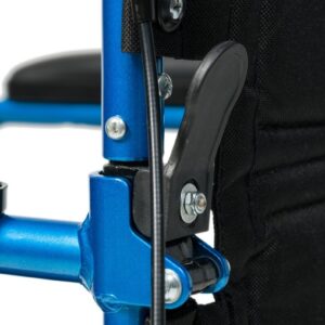 Blue Celeste deluxe transport chair with swing-away footrests
