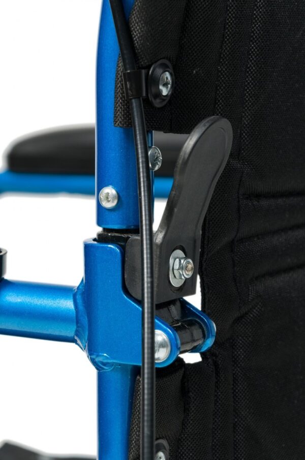Blue Celeste deluxe transport chair with swing-away footrests