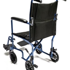 Padded full-length arms and seat on the E&J transport chair
