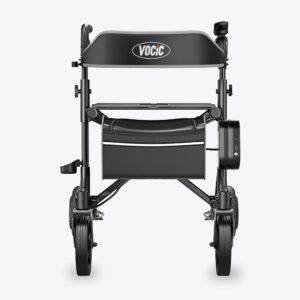 Front view of the VOCIC Z73 electric walker with VOCIC backrest