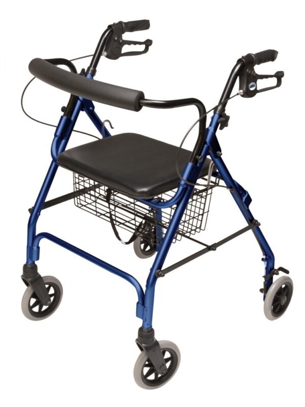 Lumex Walkabout Lite rollator with padded seat, backbar and basket