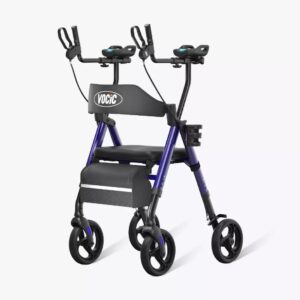 VOCIC Z22 upright walker with armrests in Blue, side angle