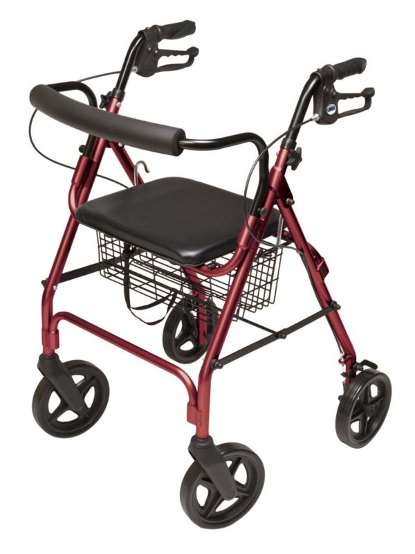 Lumex Walkabout Contour Deluxe Rollator, Burgundy RJ4805R