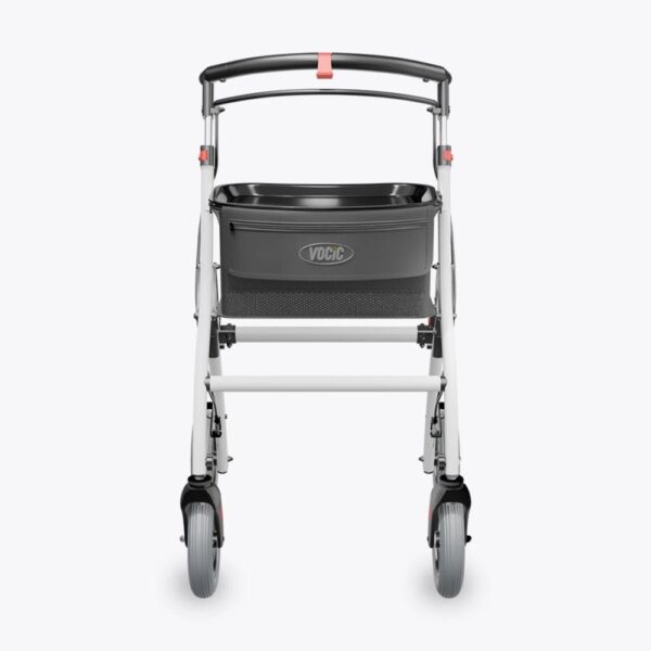 White VOCIC Z32 slim rollator, front view