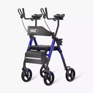 Blue VOCIC Z22 stand up rollator with padded seat and backrest